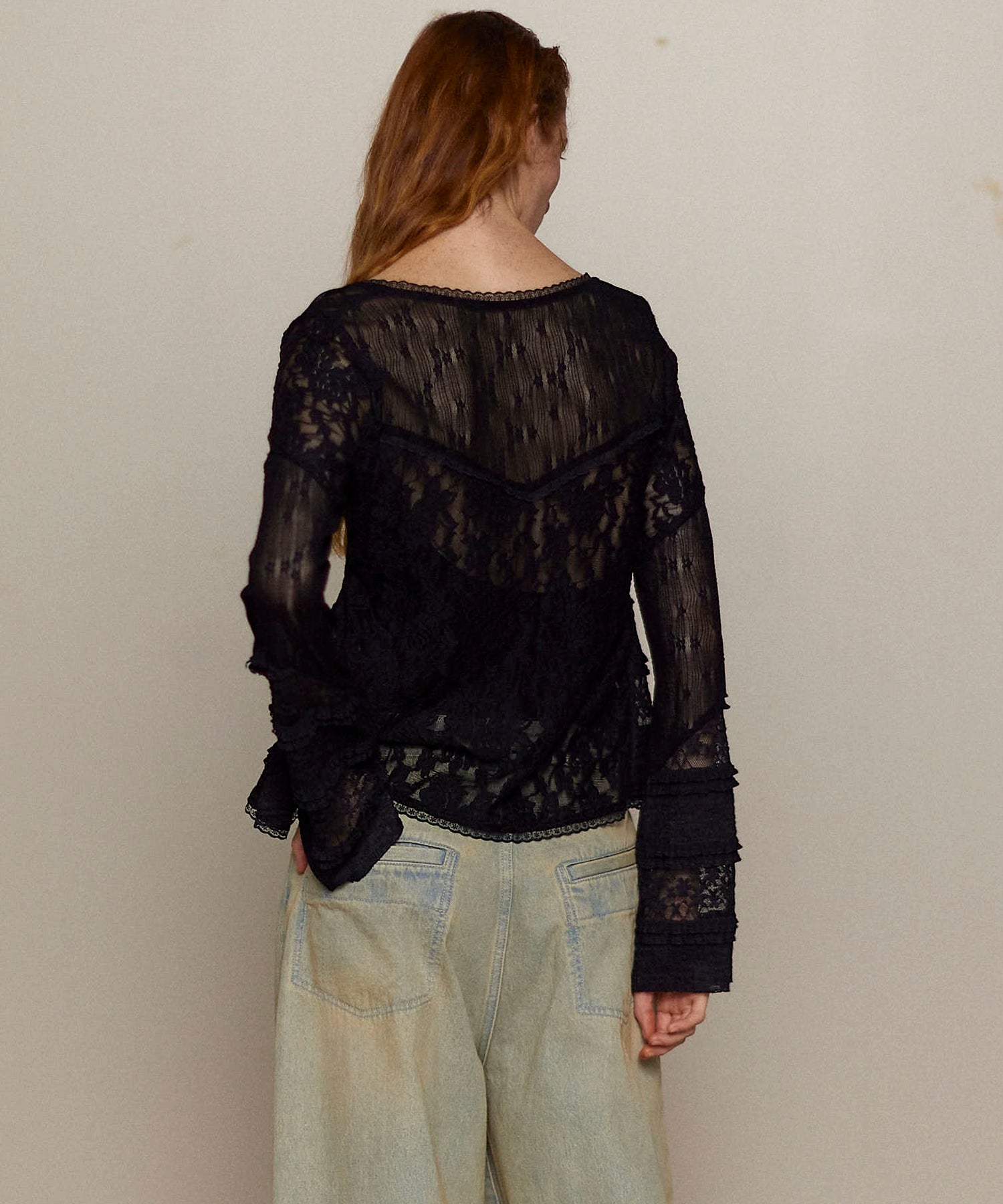 【25SPRING PRE-ORDER】Lace Fabric Docking Cardigan