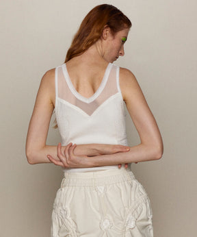 【25SPRING PRE-ORDER】2way See-through Combination Tank Top