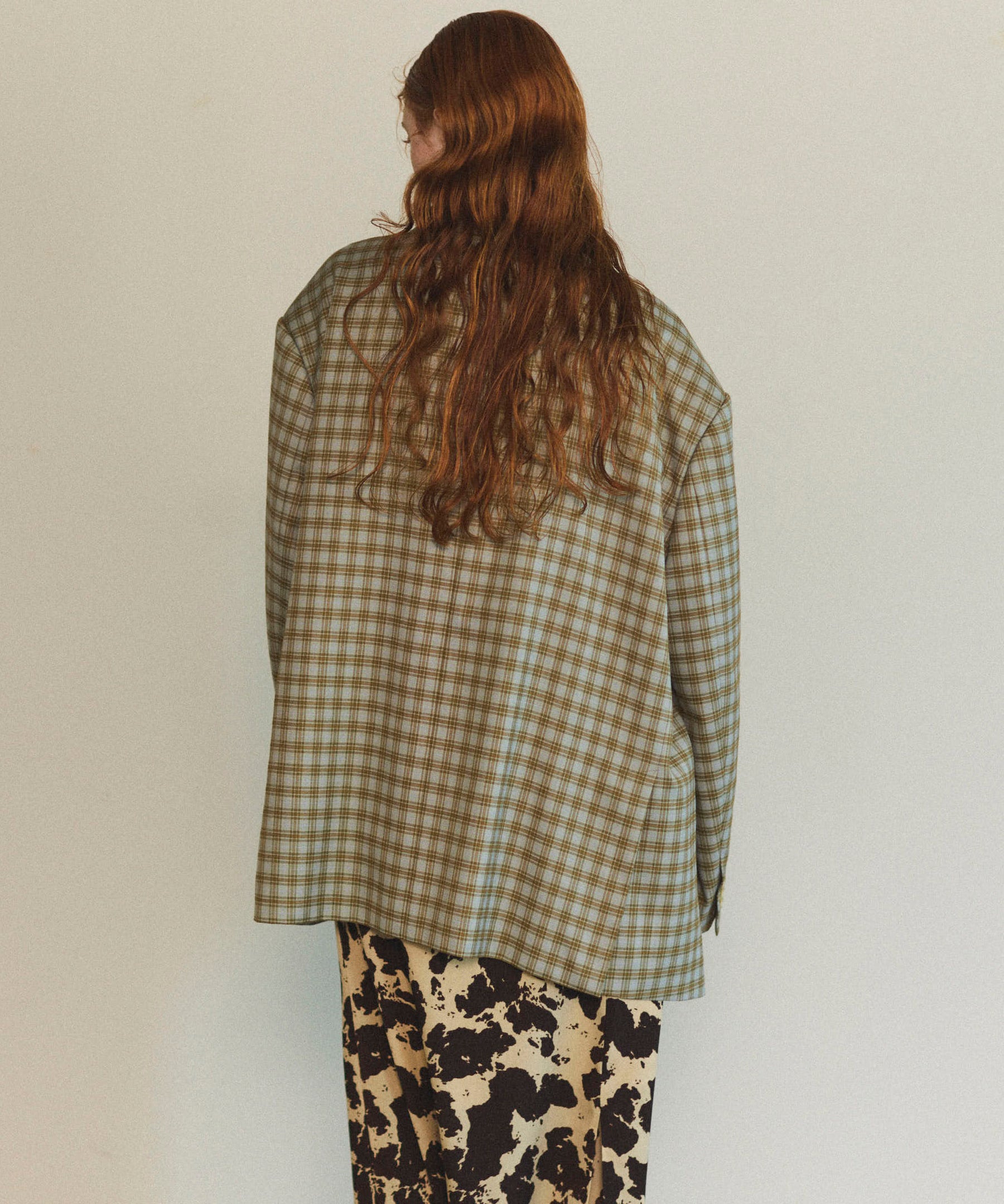 【25SPRING PRE-ORDER】Plaid Pattern Oversize Single Jacket