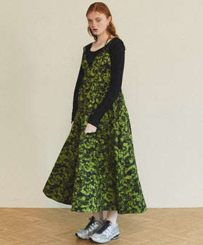 【25SPRING PRE-ORDER】Lame Jacquard Volume Silhouette Dress