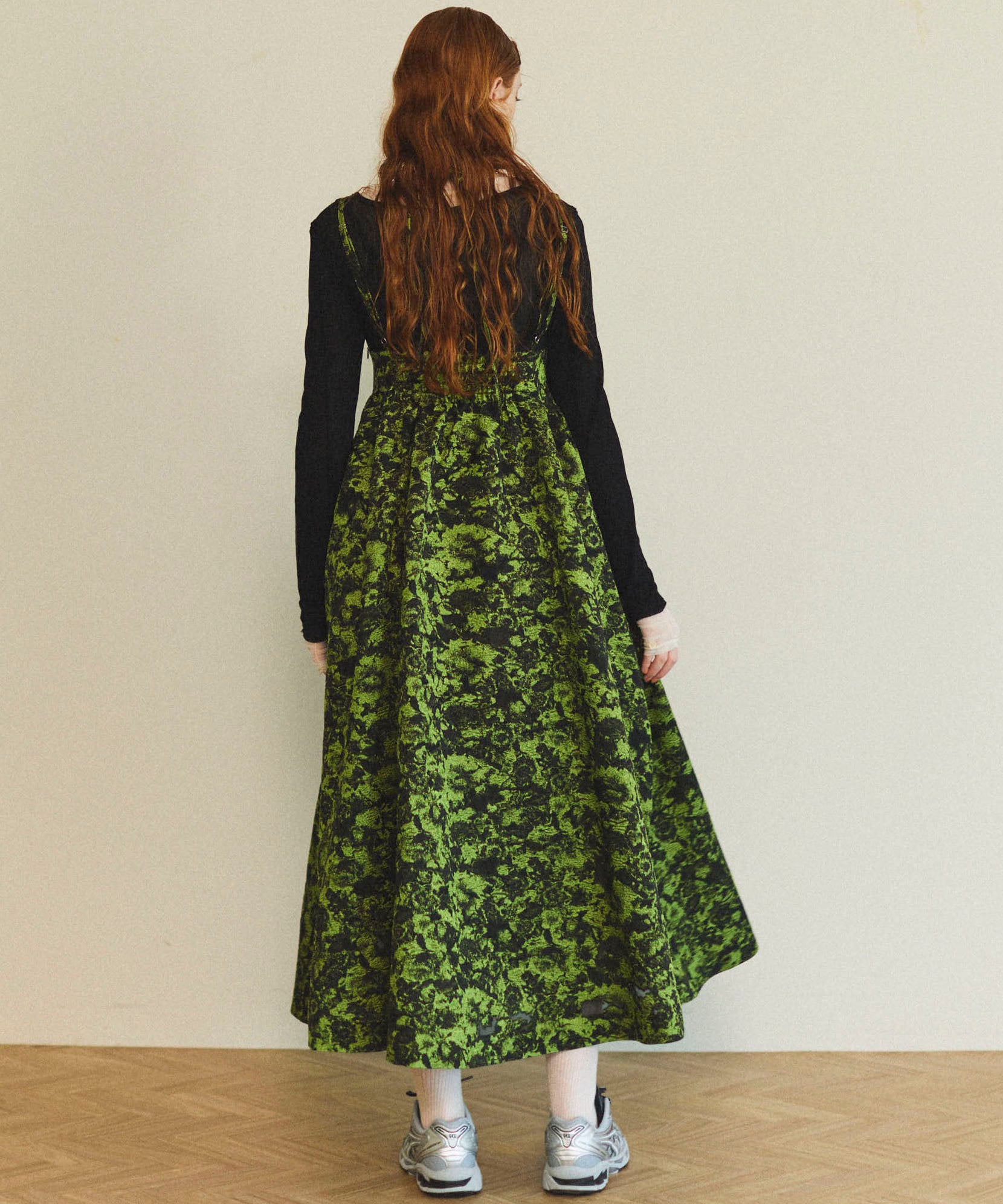 【25SPRING PRE-ORDER】Lame Jacquard Volume Silhouette Dress