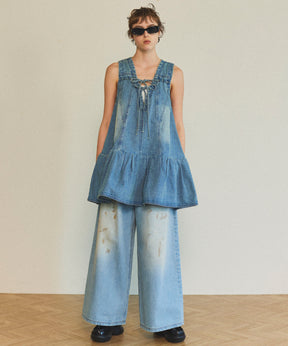 【25SPRING PRE-ORDER】Waist Tuck Wide Denim Pants