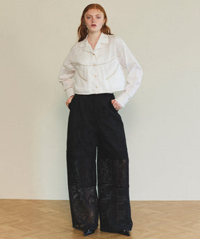 【25SPRING PRE-ORDER】Lace Fabric Docking Pants