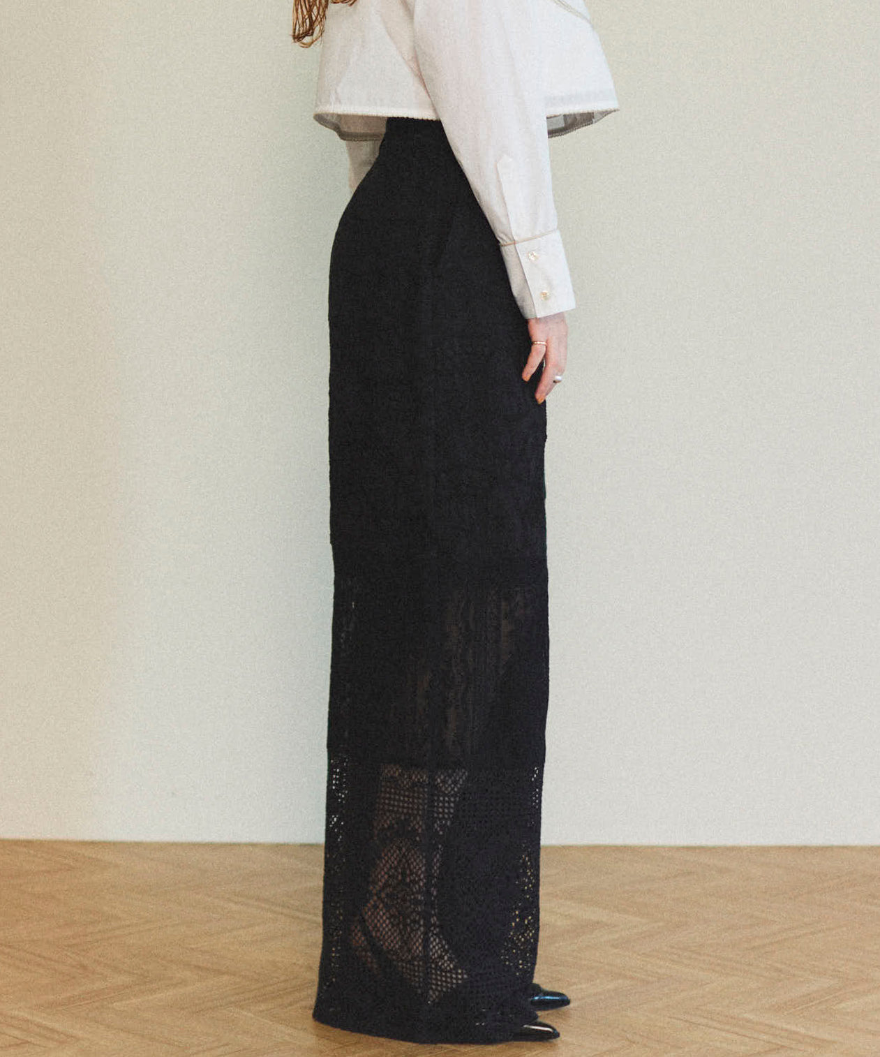 【25SPRING PRE-ORDER】Lace Fabric Docking Pants