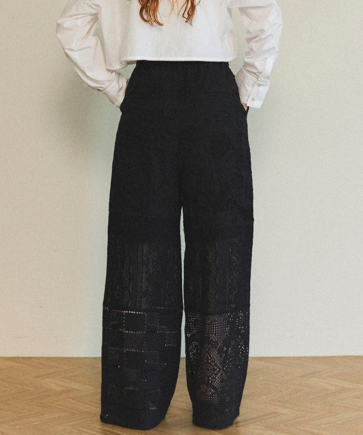 【25SPRING PRE-ORDER】Lace Fabric Docking Pants