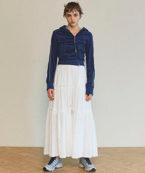 【25SPRING PRE-ORDER】Mixed Lace Tiered Skirt