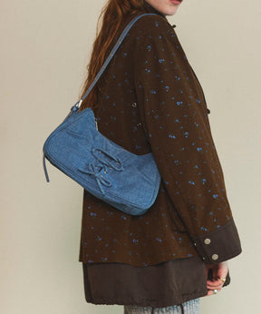 【25SPRING PRE-ORDER】Lace Up Denim Saddle Bag