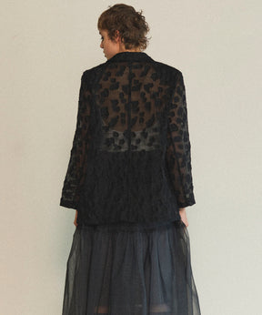 【25SPRING PRE-ORDER】Flower Pattern Sheer Jacket