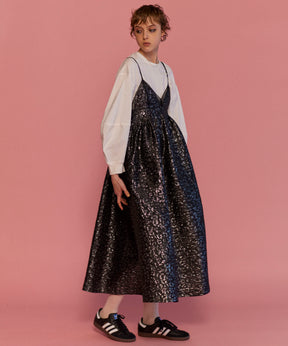 【25SPRING PRE-ORDER】Lame Jacquard Volume Silhouette Dress