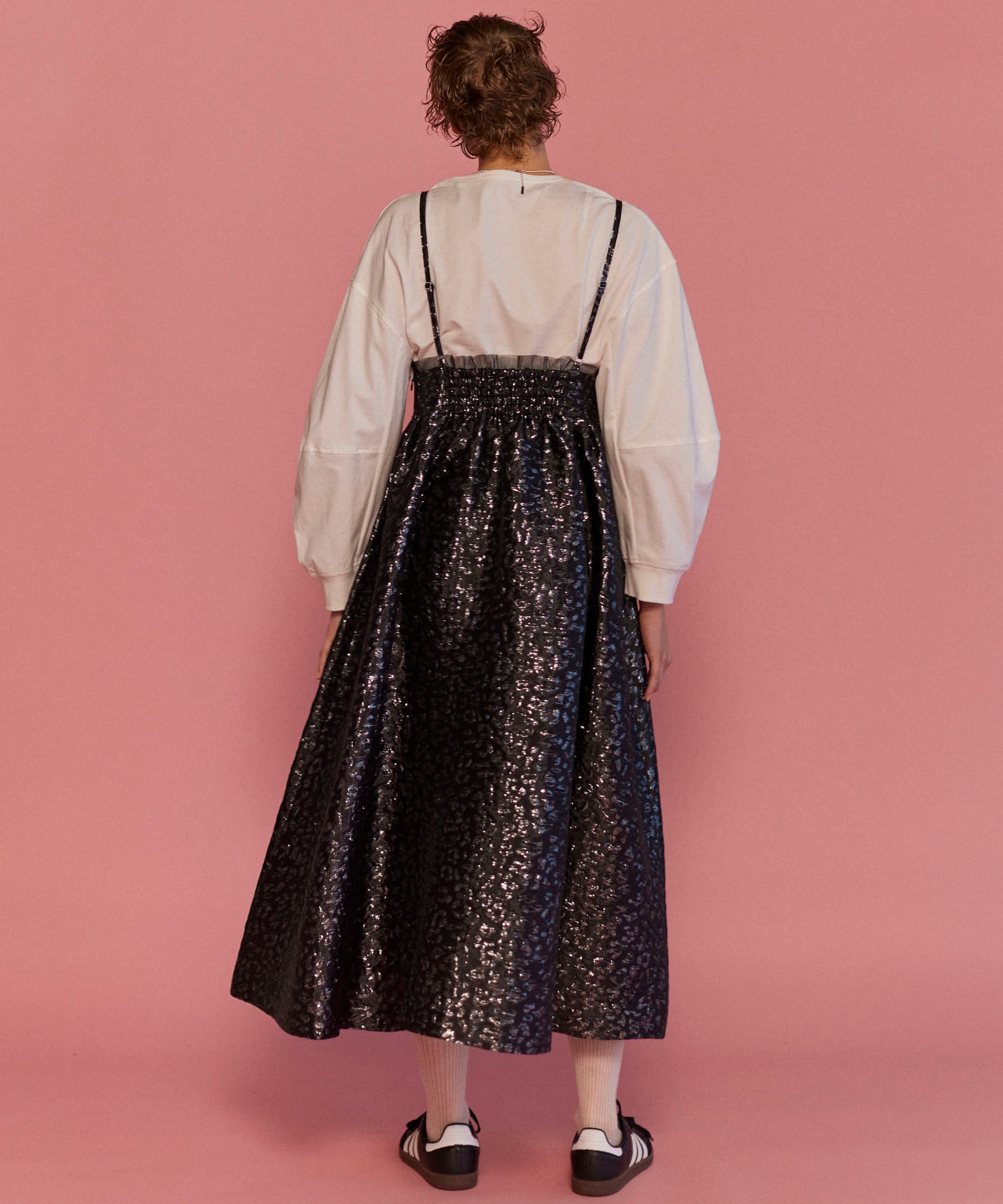 【25SPRING PRE-ORDER】Lame Jacquard Volume Silhouette Dress