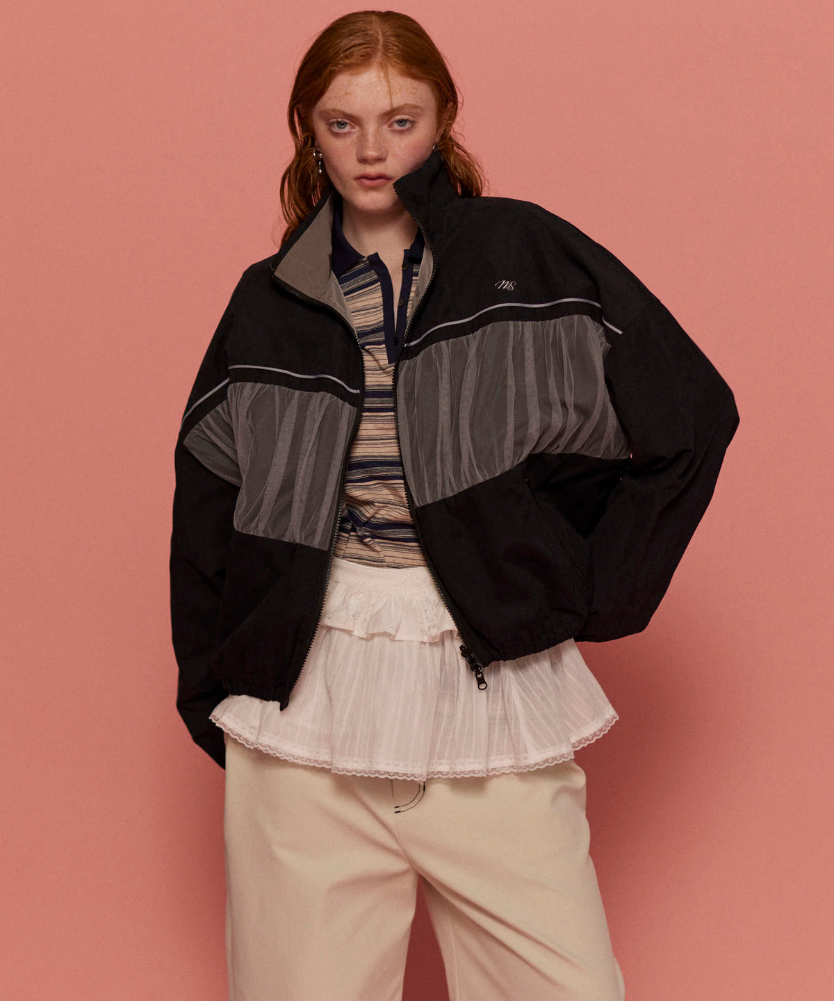 【25SPRING PRE-ORDER】Reversible Tulle Docking Track Jacket