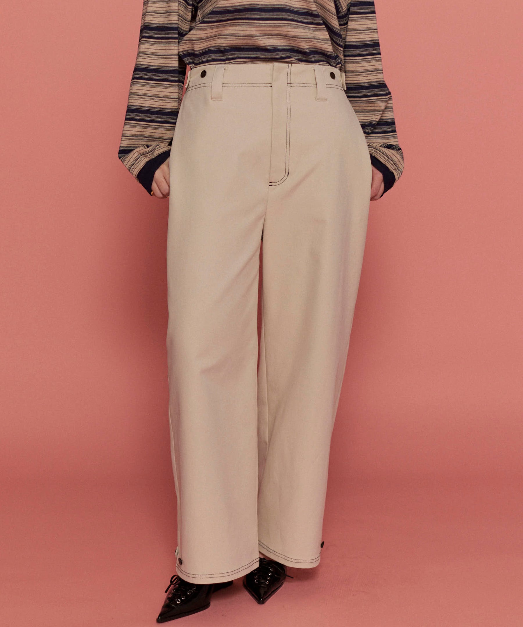 【25SPRING PRE-ORDER】Cocoon Silhouette Chino Wide Pants