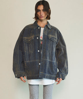 【25SPRING PRE-ORDER】Oversize Flocking Denim Jacket