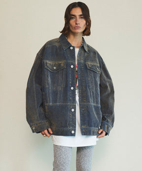 【25SPRING PRE-ORDER】Oversize Flocking Denim Jacket