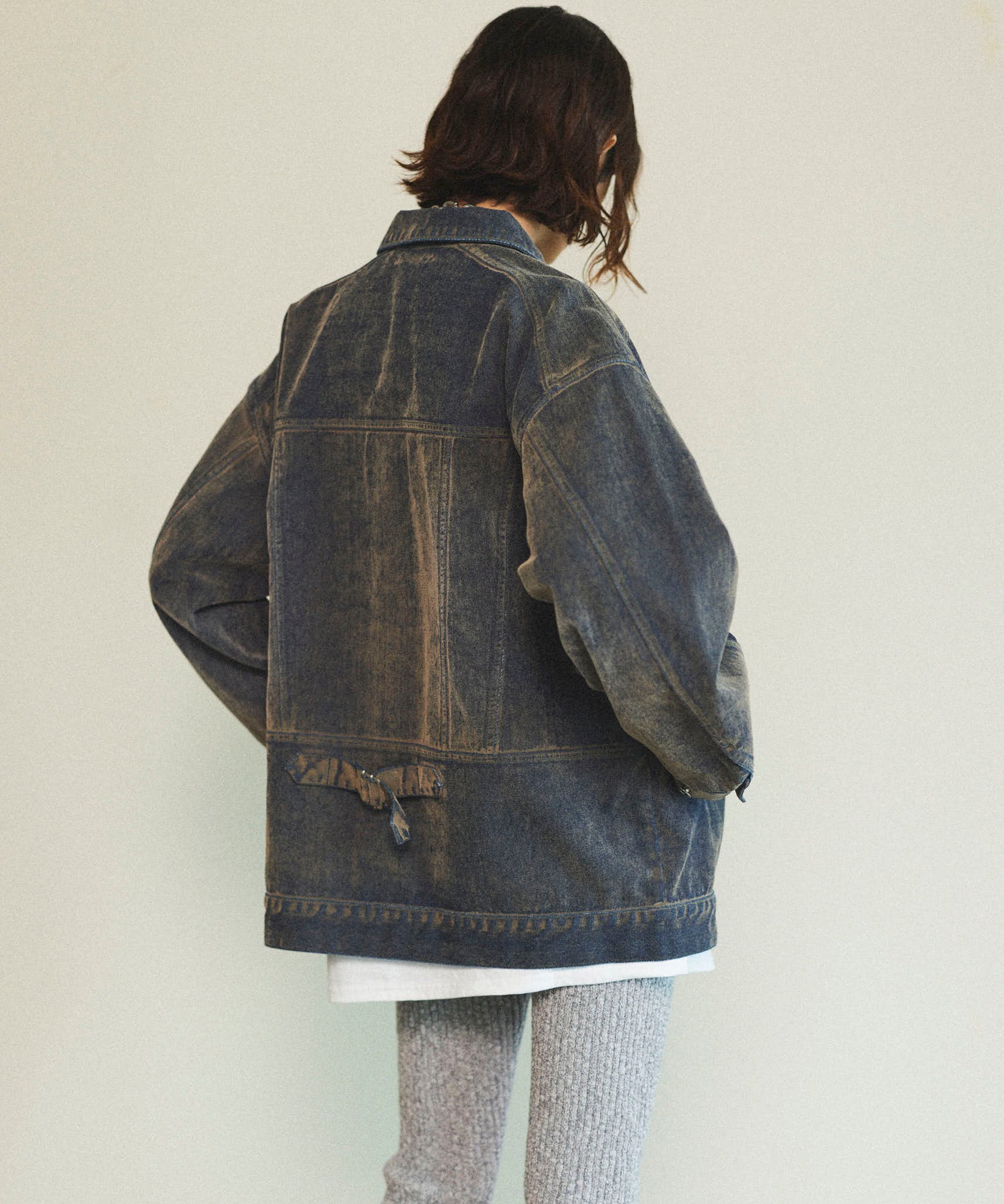 【25SPRING PRE-ORDER】Oversize Flocking Denim Jacket