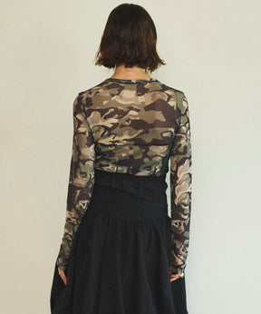 【25SPRING PRE-ORDER】Camouflage Mesh Fabric Inner Tops