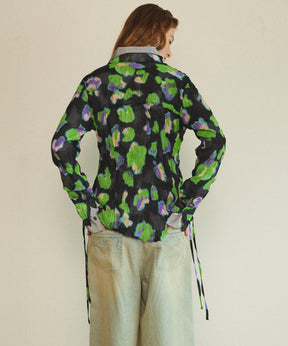 【25SPRING PRE-ORDER】Floral Pattern Pleated Shirt