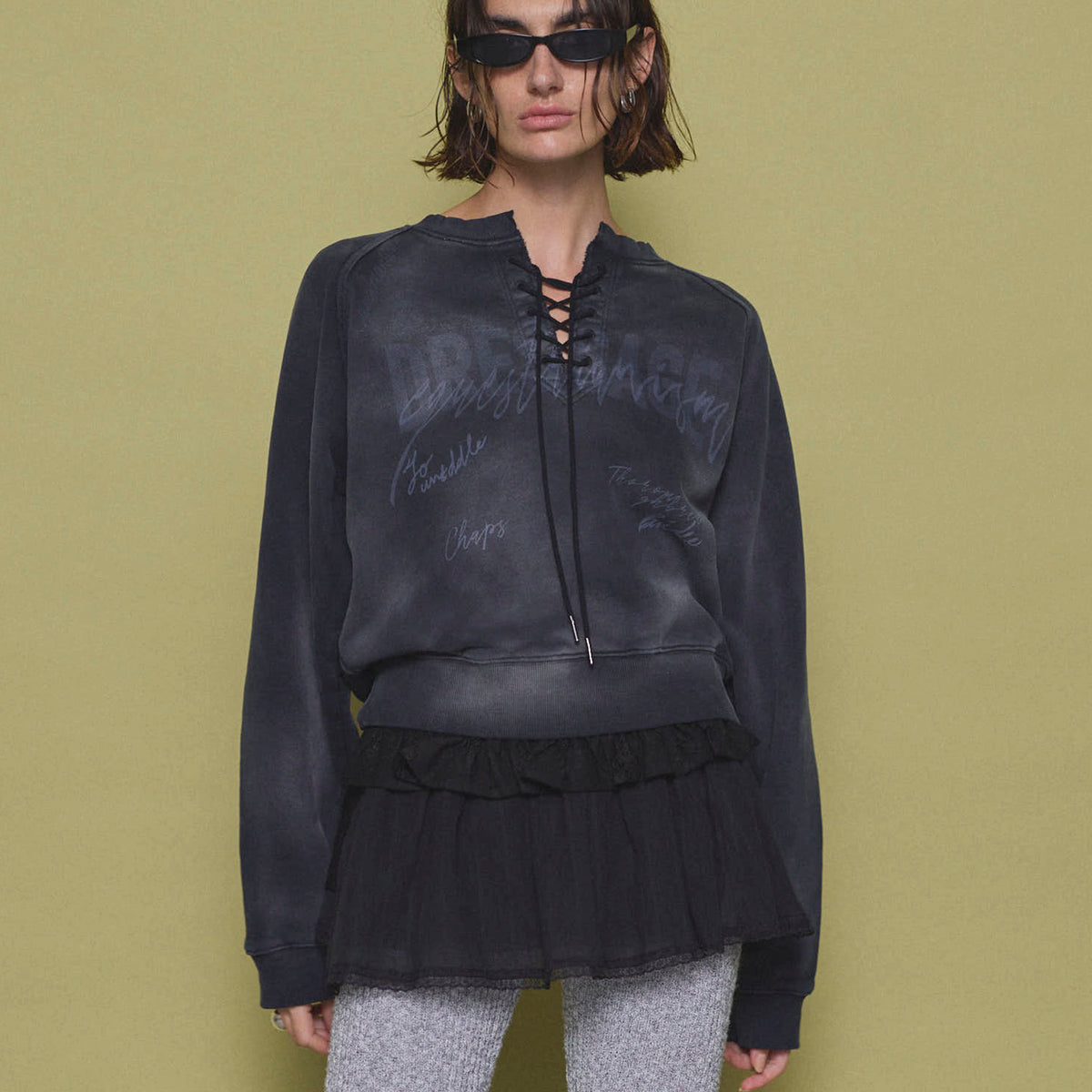 DRESSAGE Lace Up Vintage Sweatshirt