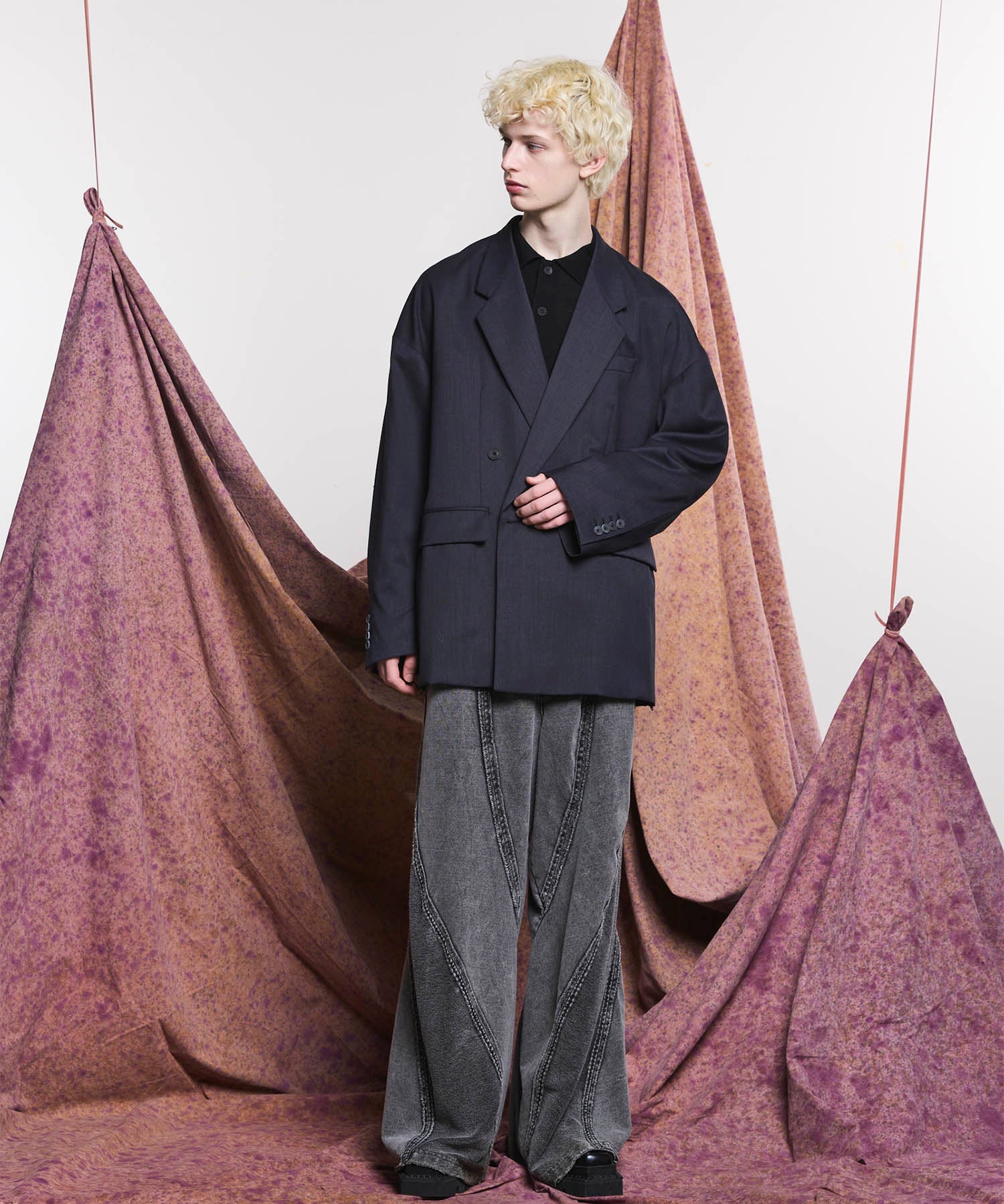 【PRE-ORDER】Chemical Over-Dyed Inside-Out Sweat Wide Pants