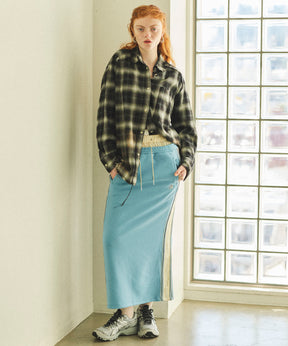 【25SPRING PRE-ORDER】Double Waist Side Line Jersey Skirt