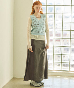 【25SPRING PRE-ORDER】Satin Docking Maxi Skirt