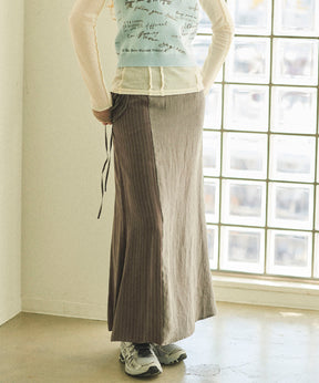 【25SPRING PRE-ORDER】Satin Docking Maxi Skirt