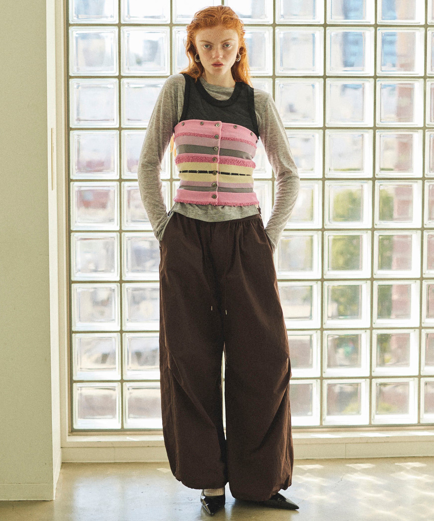 【25SPRING PRE-ORDER】Color Piping Parachute Pants