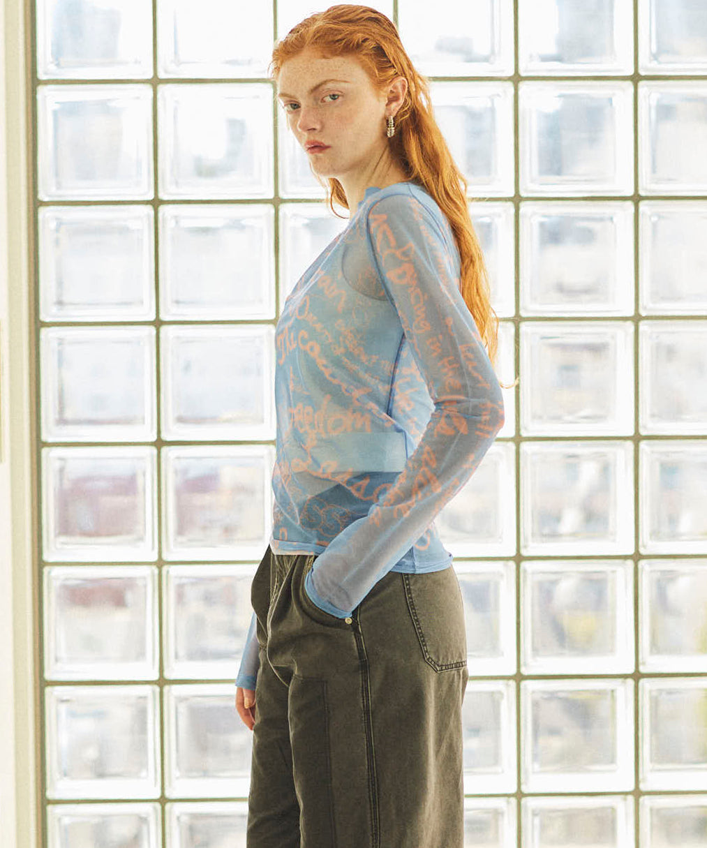 【25SPRING PRE-ORDER】Hand Painting Sheer Tops