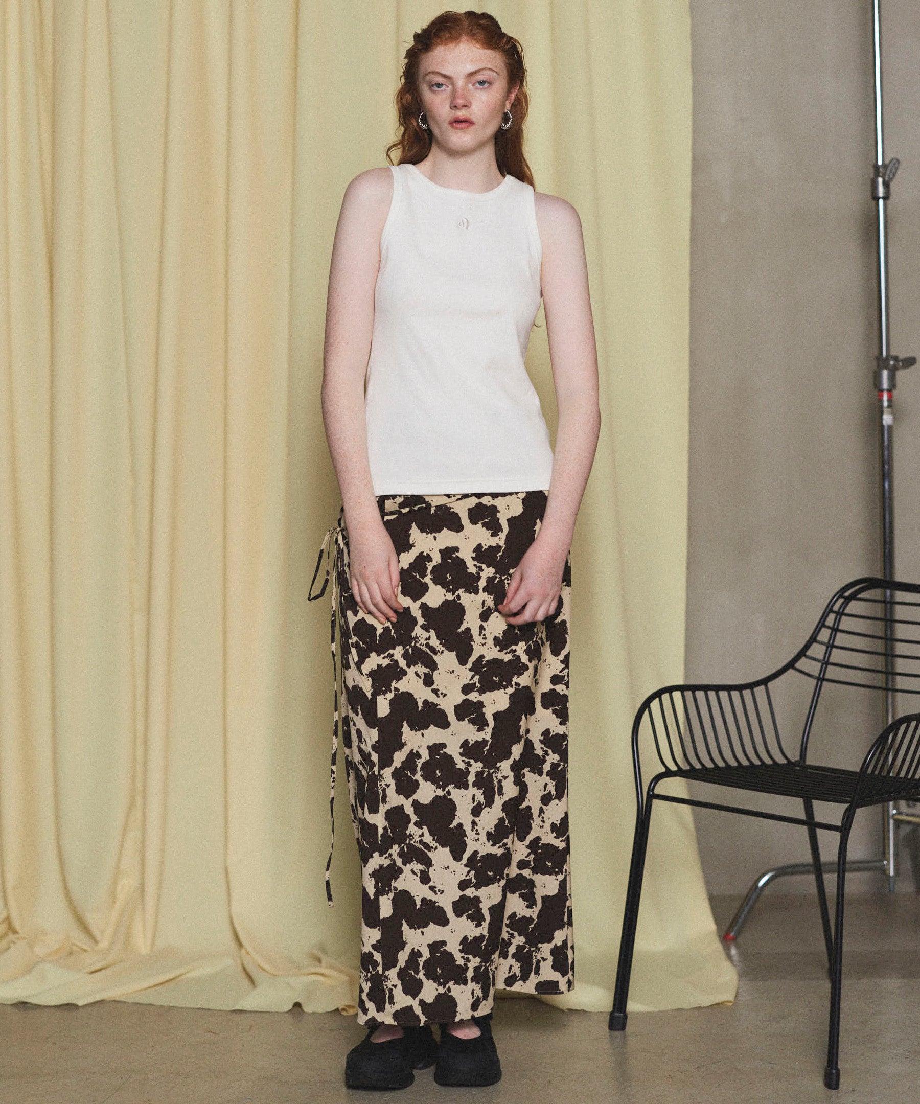 【25SPRING PRE-ORDER】COW Printed Maxi Skirt