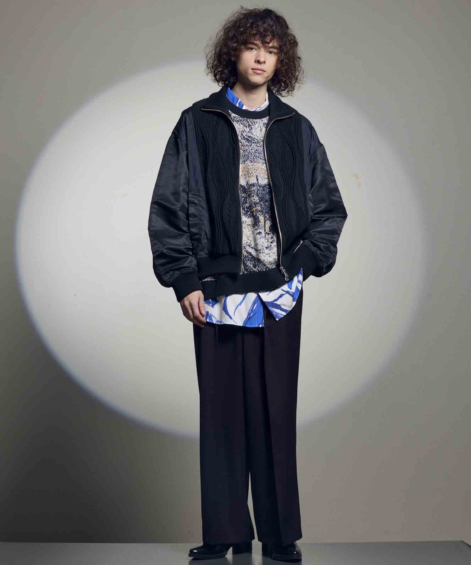 【Italian Dead Stock Fabric】Three-Tuck Prime Wide Pants