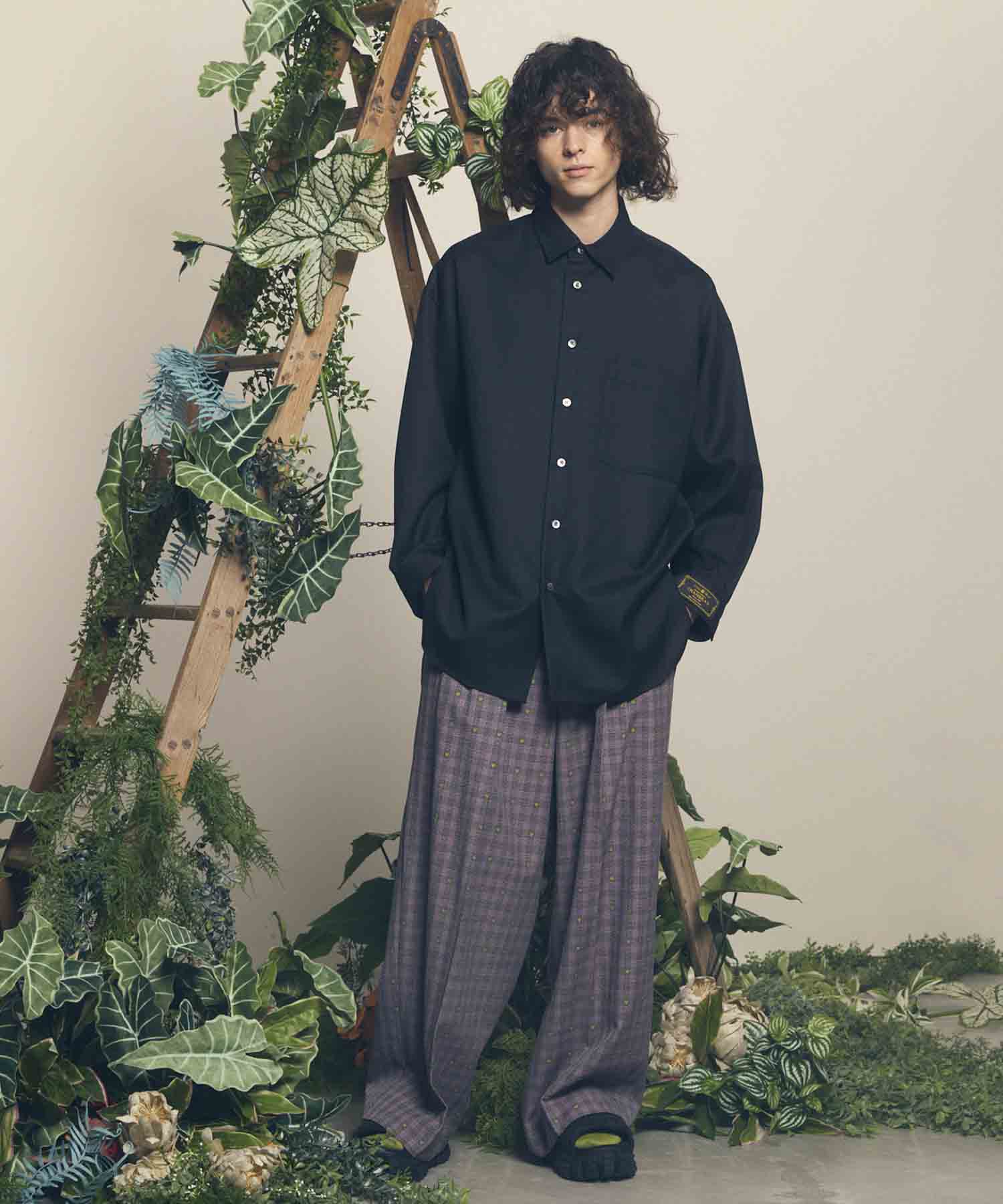 【Italian Dead Stock Fabric】Three-Tuck Prime Wide Pants