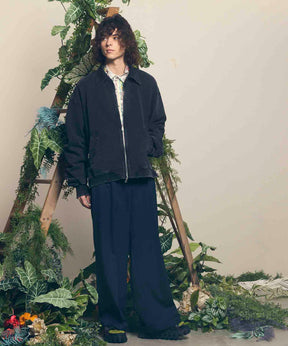 【Italian Dead Stock Fabric】Two-Tuck Wide Pants