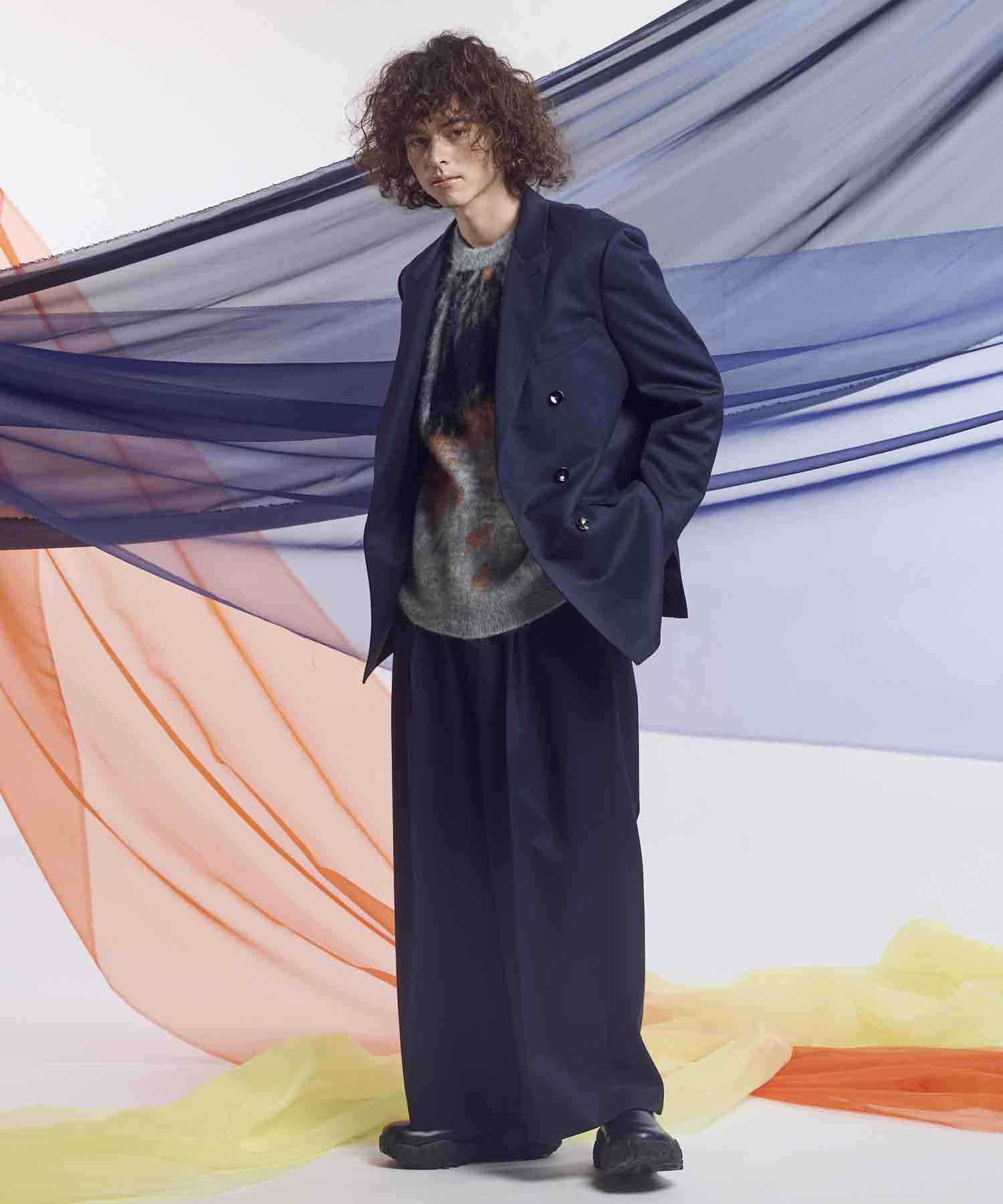 【Italian Dead Stock Fabric】Three-Tuck Prime Wide Pants