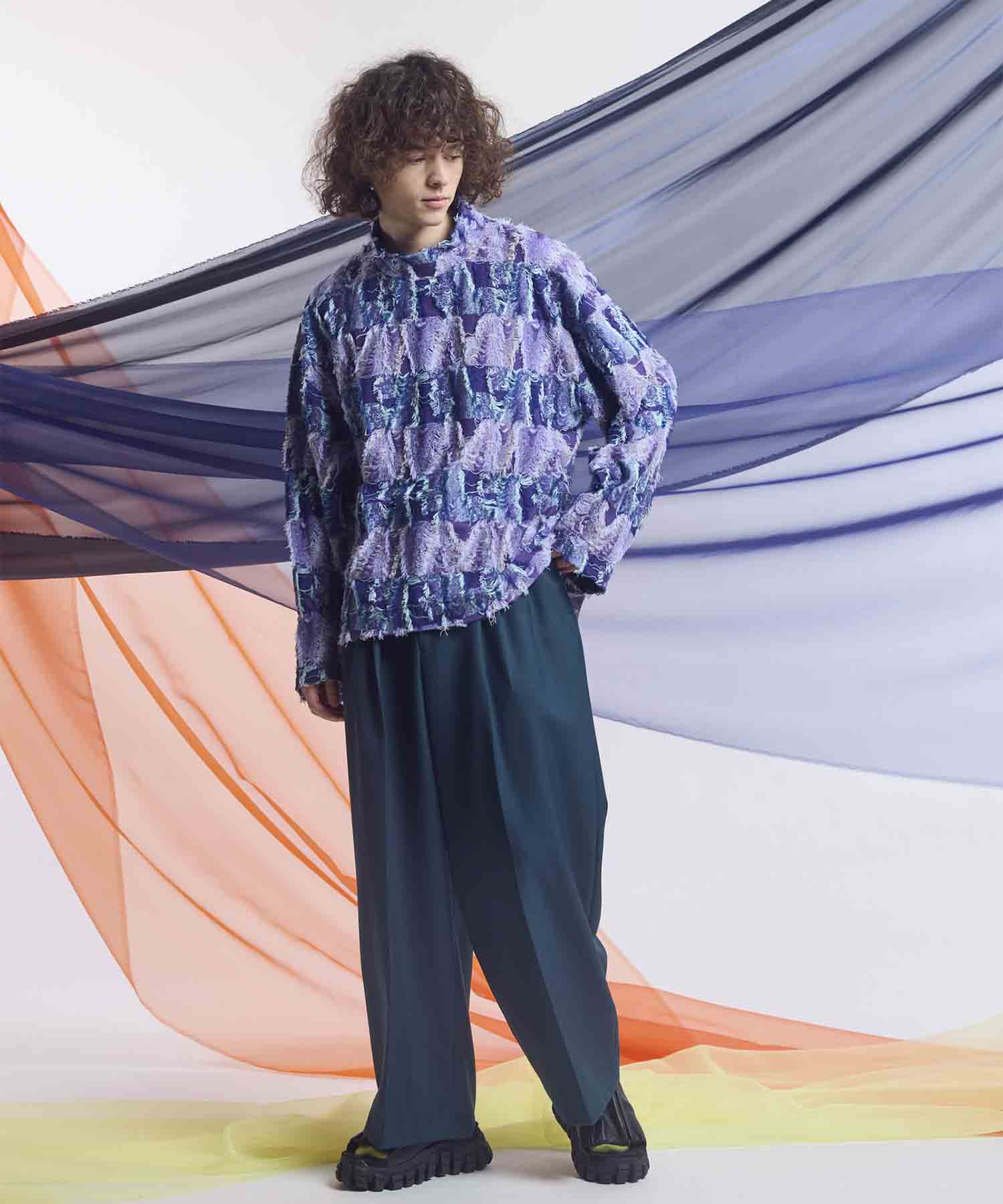 【Italian Dead Stock Fabric】Three-Tuck Prime Wide Pants