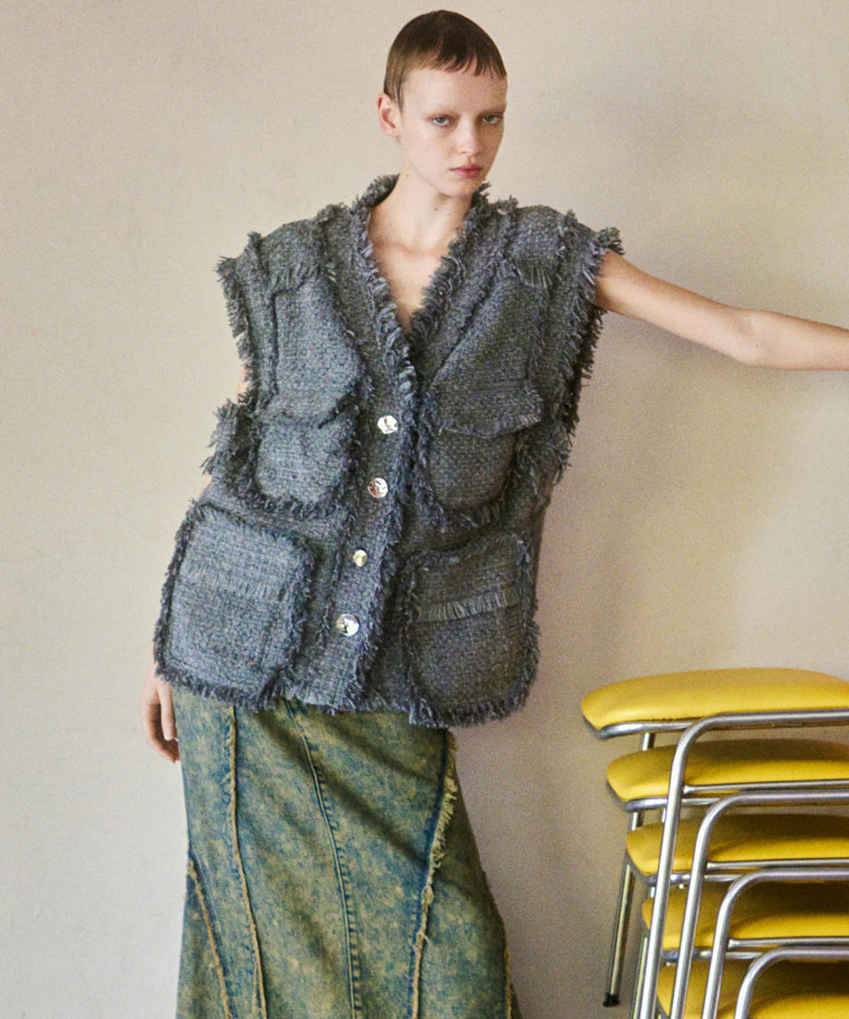 【24AUTUMN PRE-ORDER】Tweed Vest