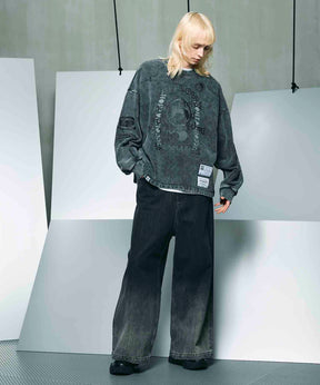 Hyper Wide Denim Buggy Pants