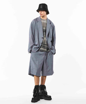 图片拼贴自然双jacquard Prime-Over Kew Neck编织T恤