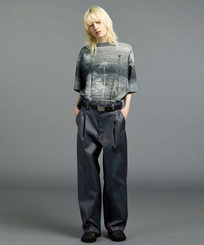 图片拼贴自然双jacquard Prime-Over Kew Neck编织T恤