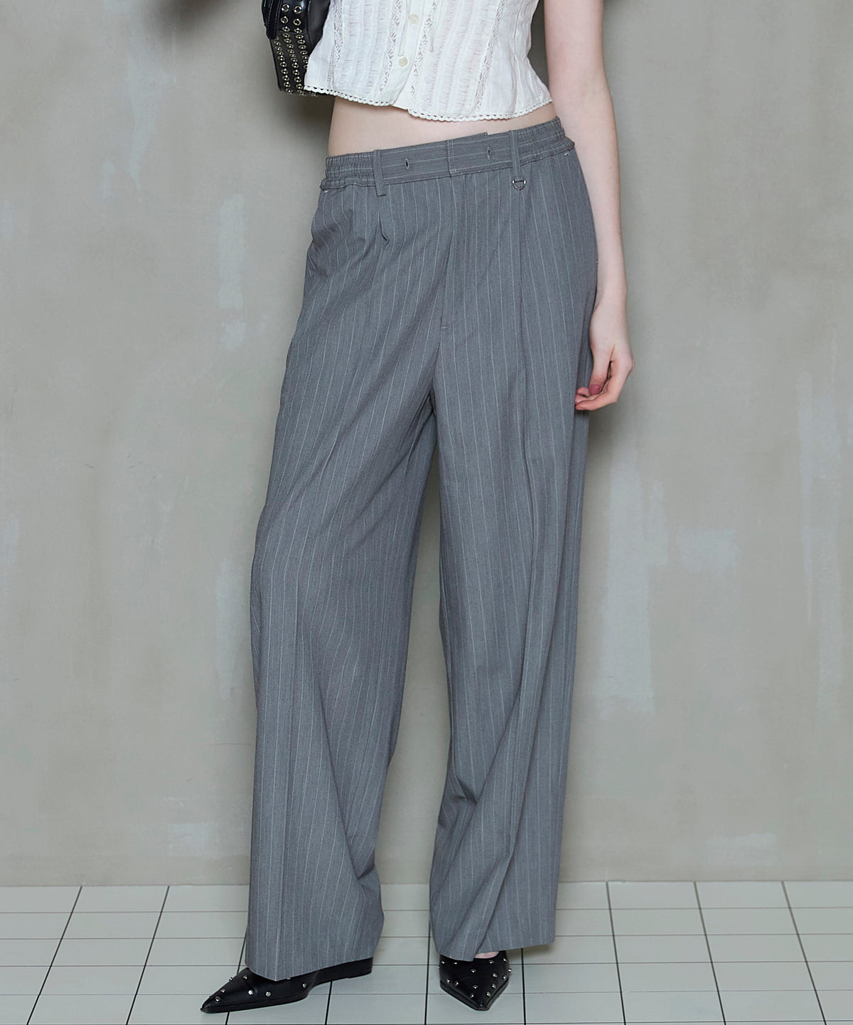 Pinstripe Wide Easy Pants