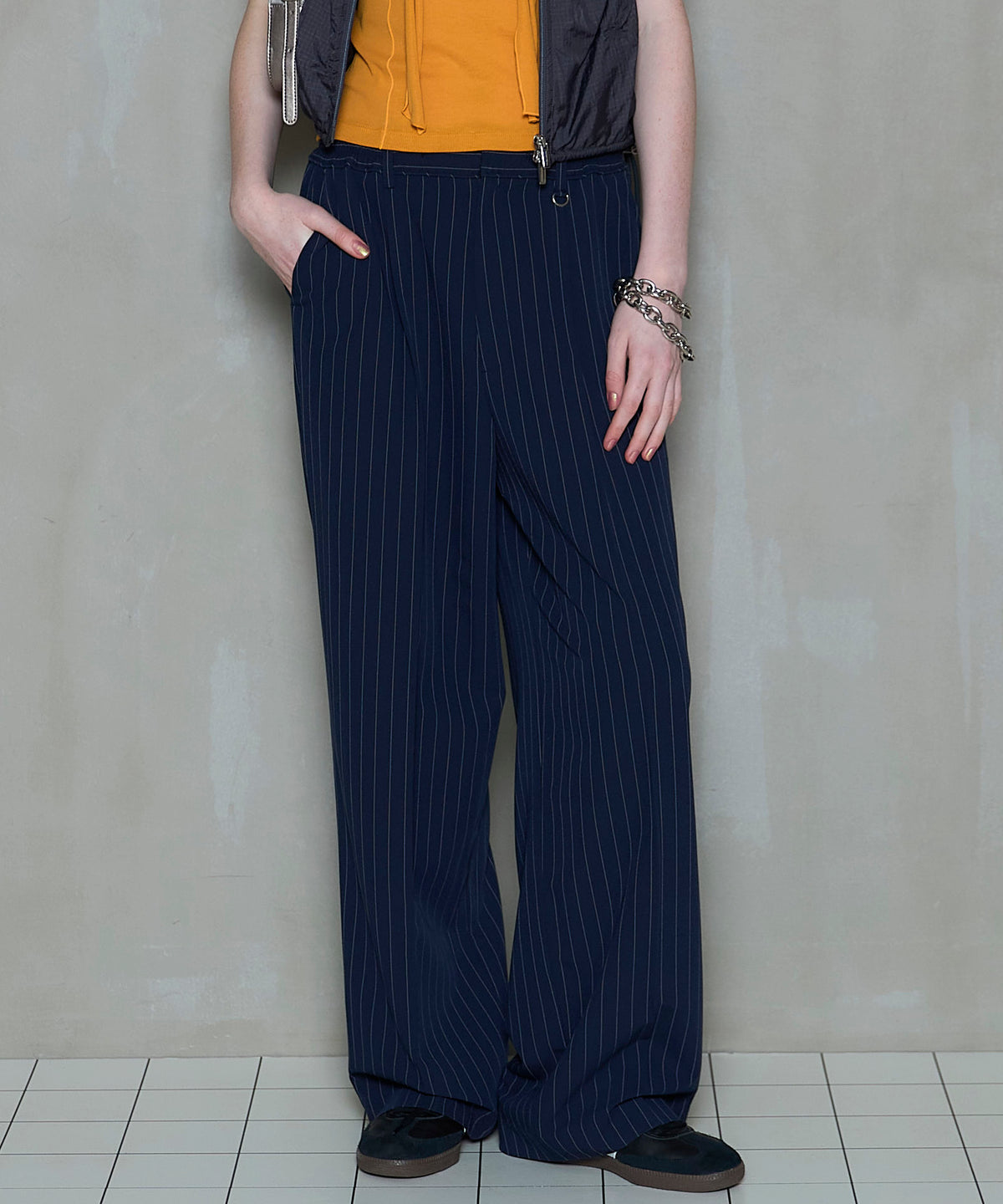 Pinstripe Wide Easy Pants
