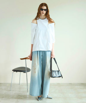 【SALE】Shoulder Zip Design T-shirt