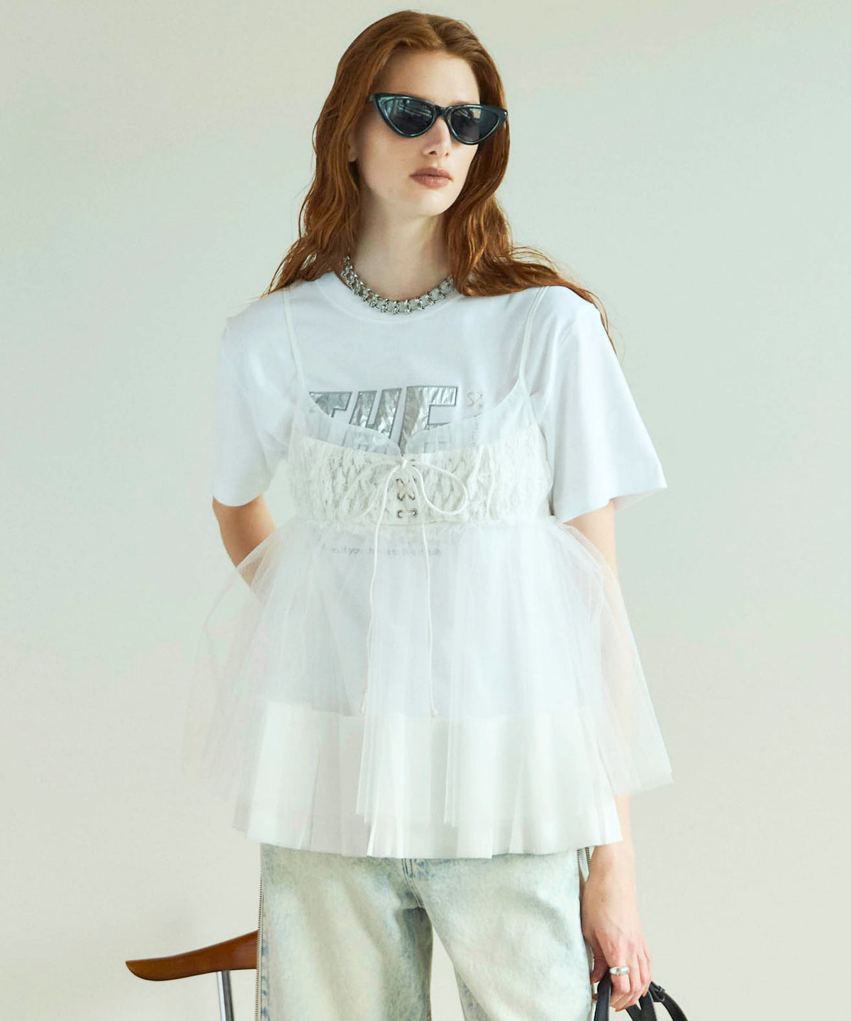 【SALE】See-through Tulle Tunic