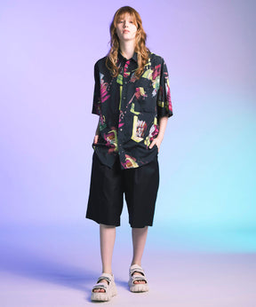 [한정판] 원래 그래픽 프라임-오버 일반 칼라 짧은 슬리브 셔츠