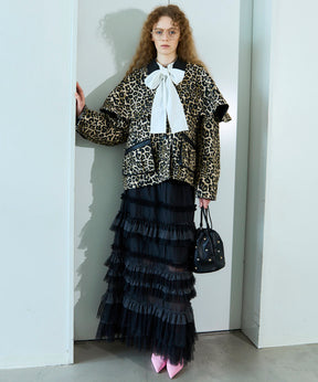 leopard Military Cape Jacket