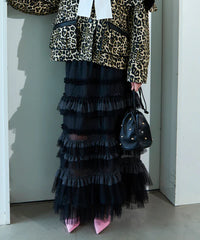 Volume Tulle Ruffle Skirt