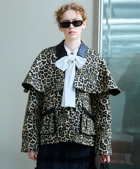 leopard Military Cape Jacket