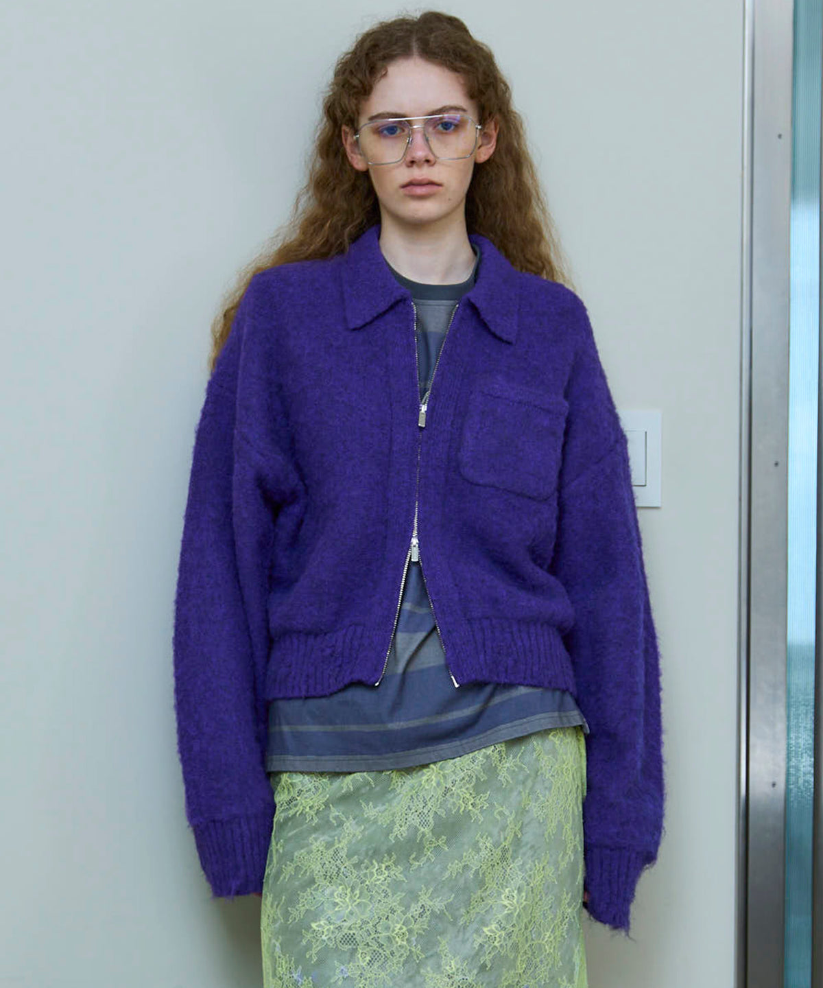 Soutien Collar Zip Knit Cardigan