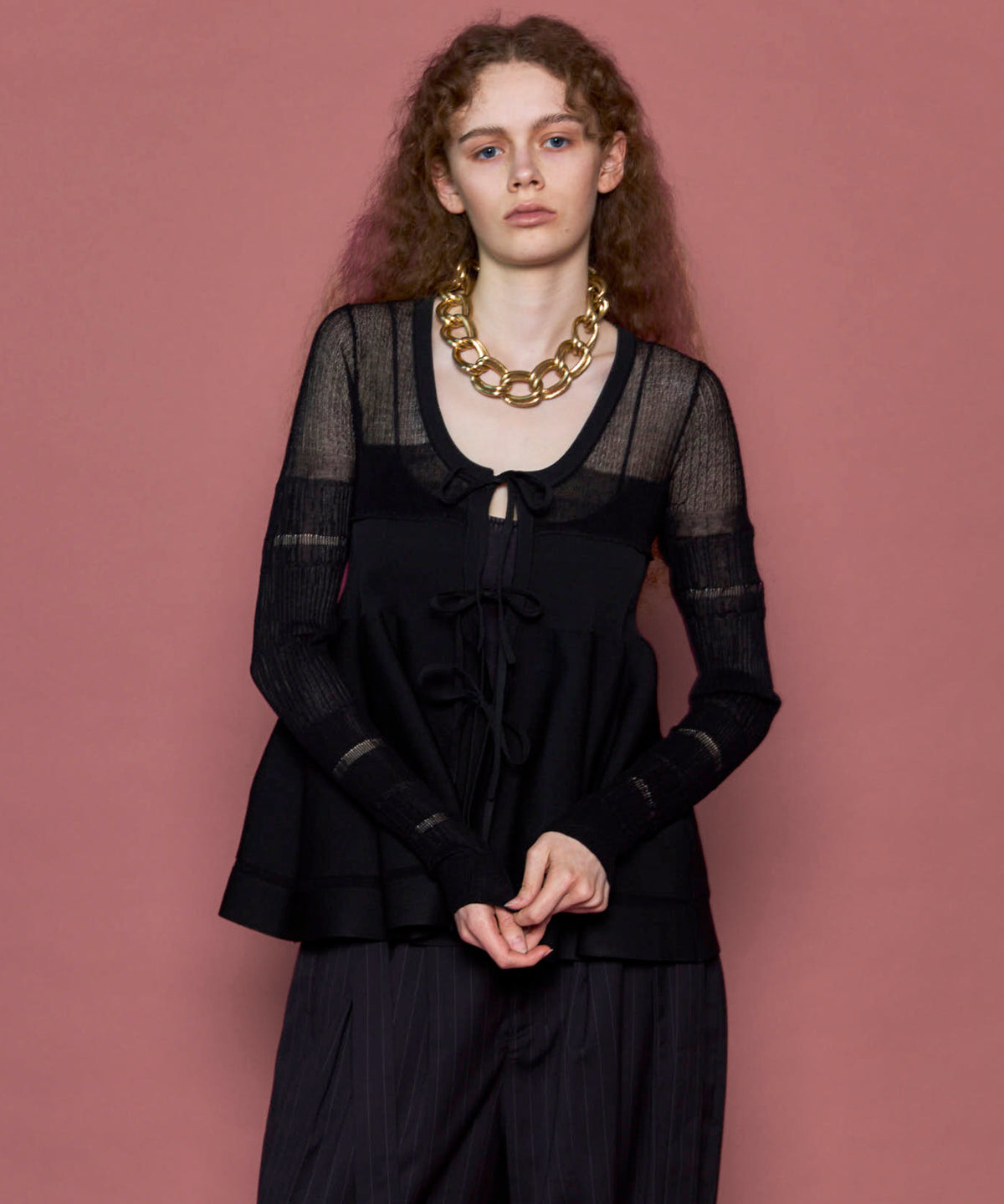 Sheer Peplum Cardigan