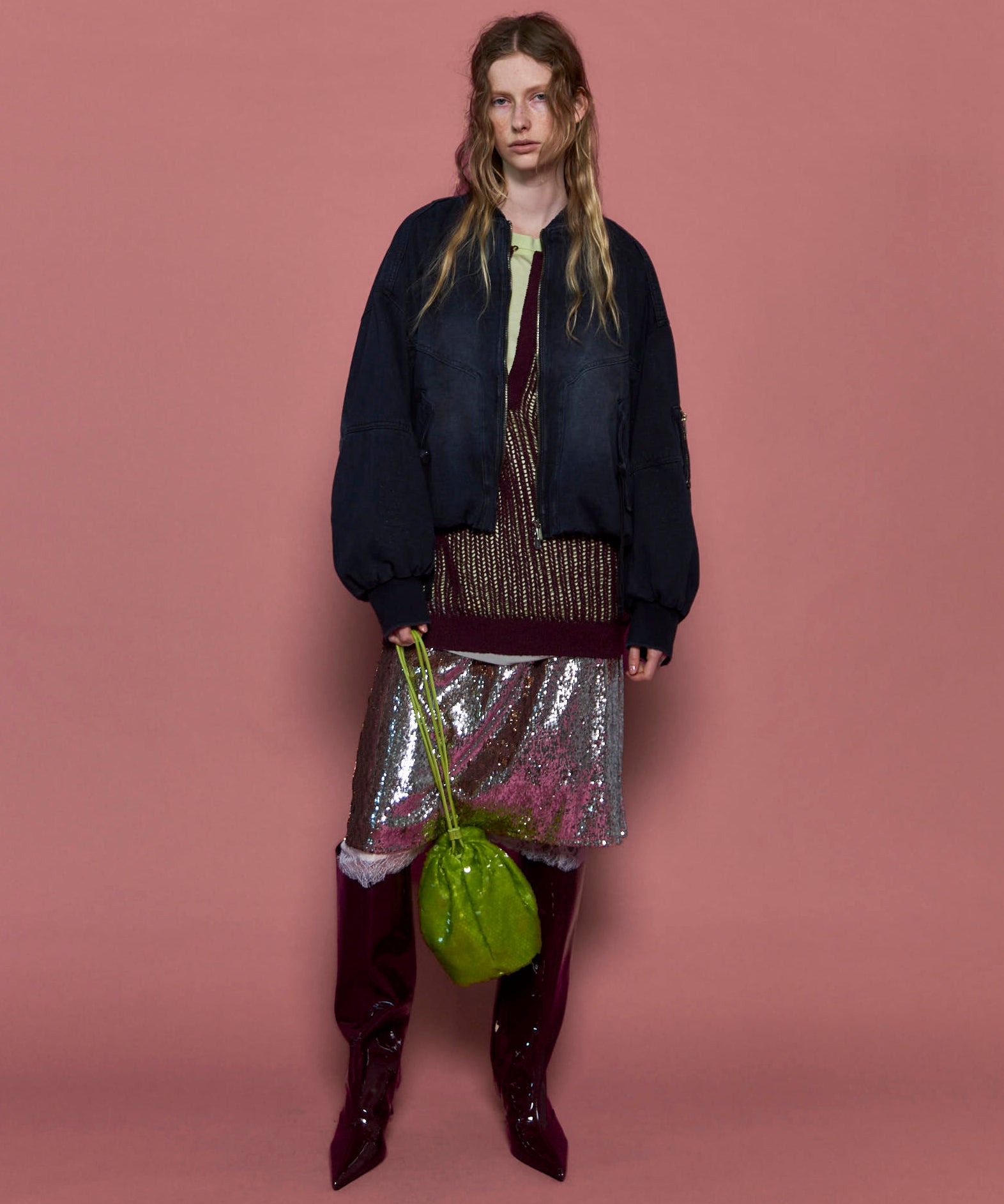 Multi Fabric Drawstring Bag