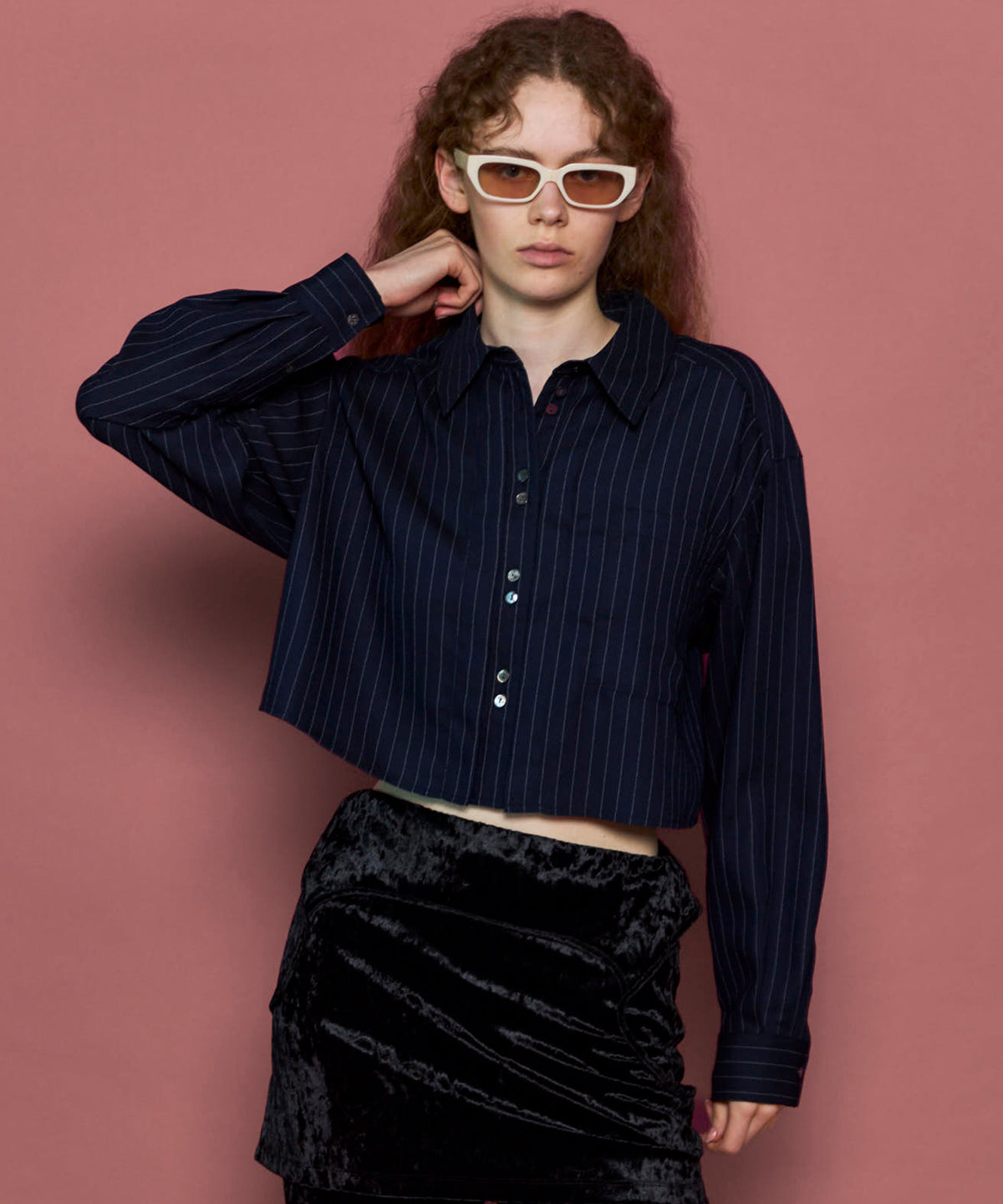 Tuck Stripe Short Shirt